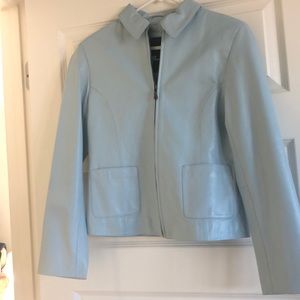 Serrano Baby Blue Leather Jacket